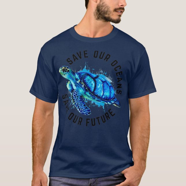 T-shirt Sauvez nos océans Sea Turtle Pro Environnement Ter (Devant)