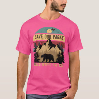 T-shirt Sauvez Nos Parcs Nationaux Américains Randonnée Et