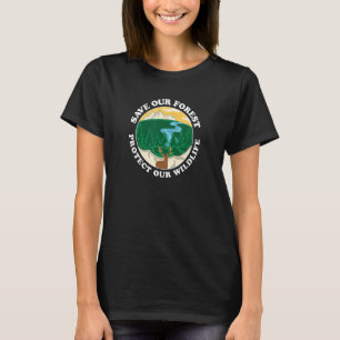 T-shirt Sauvez notre forêt Protégez notre faune Nature Env