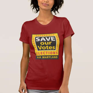 T-shirt SAUVEZ notre logo carré de votes, couleurs de DM