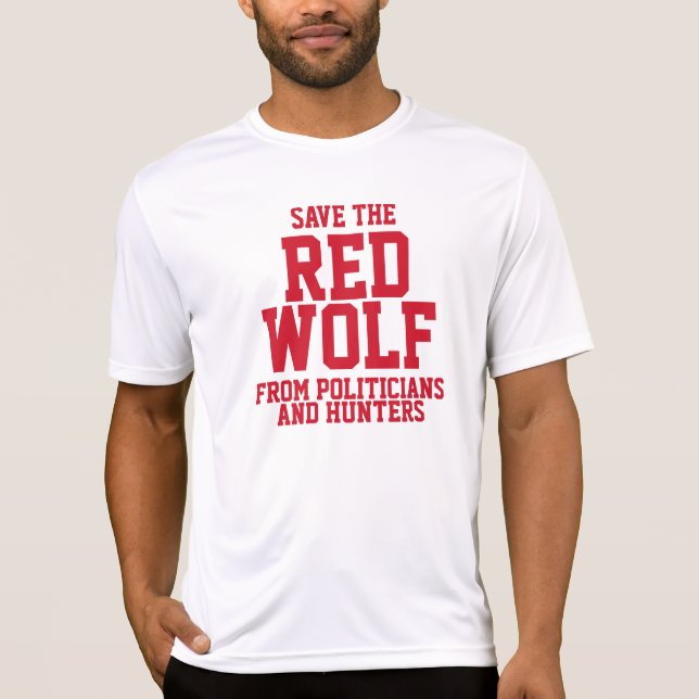 T-shirt Sauvez notre Loup rouge en danger (Devant)
