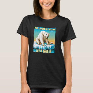 T-shirt Sauvez notre ours triste arctique sur la fonte de