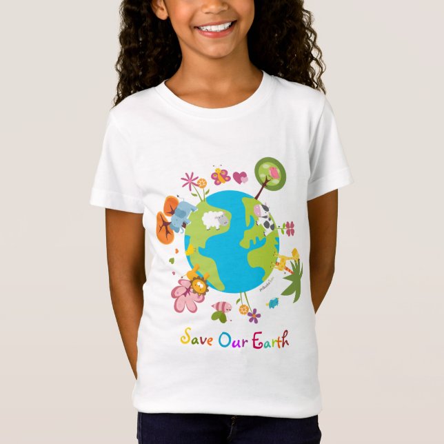 T-Shirt Sauvez notre tee - shirt d'enfants de la terre (Devant)