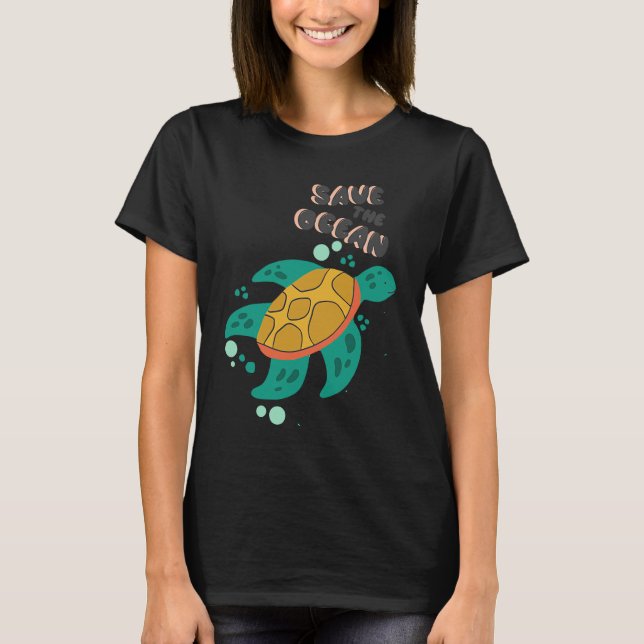 T-shirt Sauvez Ocean sans tortue plastique (Devant)