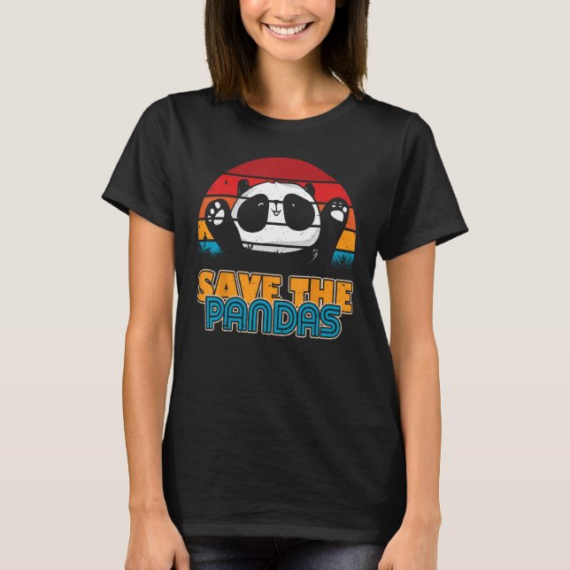 T-shirt Sauvez Pandas Retro Style Panda (Devant)