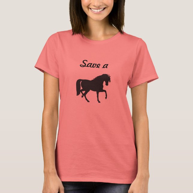 T-shirt Sauvez un cheval... (Devant)