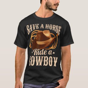 T-shirt Sauvez Un Cheval Promenade Un Cowboy Cowgirl Cowbo