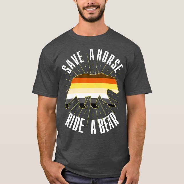 T-shirt Sauvez Un Cheval Promenade Un Ours Gay Ours Frater (Devant)