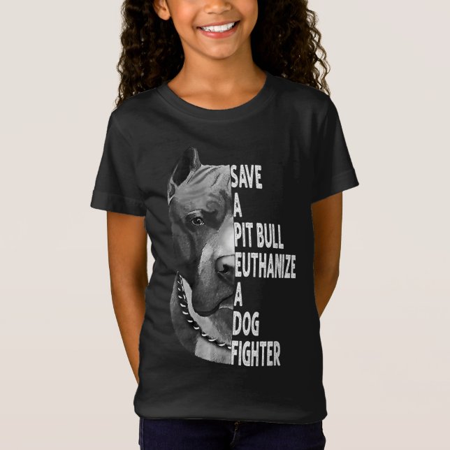T-Shirt Sauvez Un Pitbull Euthanasier Un Chien Fighter Amu (Devant)