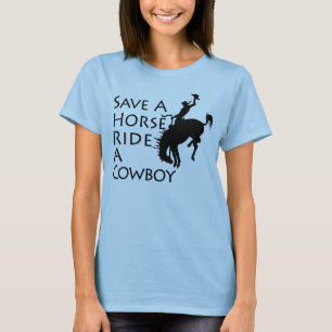 T-shirt Sauvez un tour de cheval un cowboy
