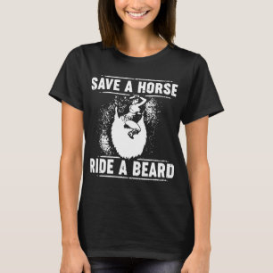 T-shirt sauvez un tour de cheval une barbe