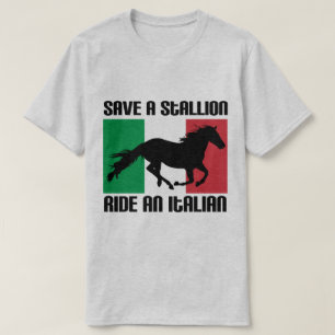 T-shirt Sauvez un tour d'étalon un drapeau italien drôle