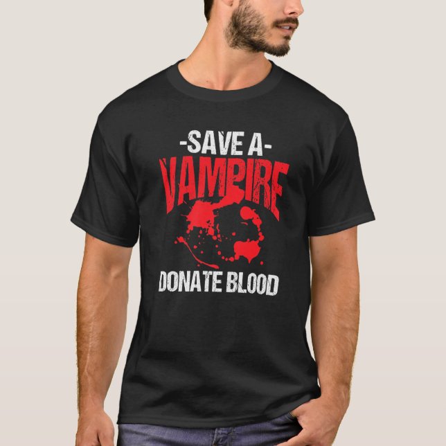T-shirt Sauvez Un Vampire Et Faites Un Don De Sang Costume (Devant)