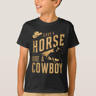 T-shirt Sauvez Une Balade À Cheval Un Cowboy Drôle Rodeo H