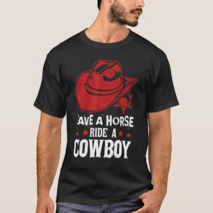 T-shirt Sauvez Une Balade À Cheval Un Cowboy Gallop Pour H