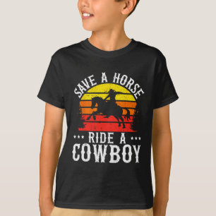 T-shirt Sauvez Une Balade À Cheval Un Cowboy Western Rodeo