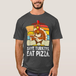 T-shirt Sauvez Une Turquie Mange Pizza Thanksgiving Enfant