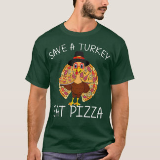 T-shirt Sauvez Une Turquie Mange Pizza Thanksgiving kids A