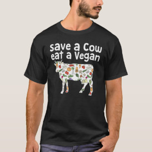 T-shirt 'Sauvez une vache Mange un végétarien' Végétarien