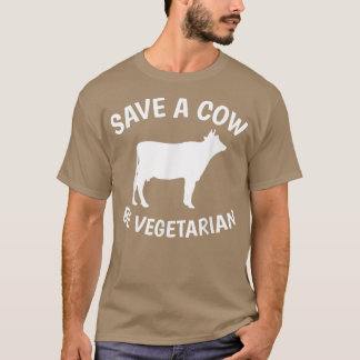 T-shirt Sauvez une vache Soyez végétarien Aiguille humoris