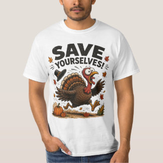 T-shirt Sauvez-Vous! Dinde drôle de Thanksgiving