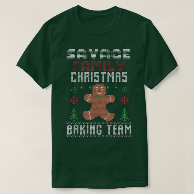 T-shirt Savage Family Christmas Baking Team Matching ginge (Design devant)