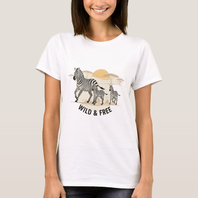 T-shirt Savanna Stride Zebra Family Tee (Devant)