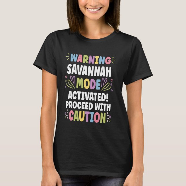 T-shirt SAVANNAH Nom personnalisé Funny Cute Custom SAVAN (Devant)