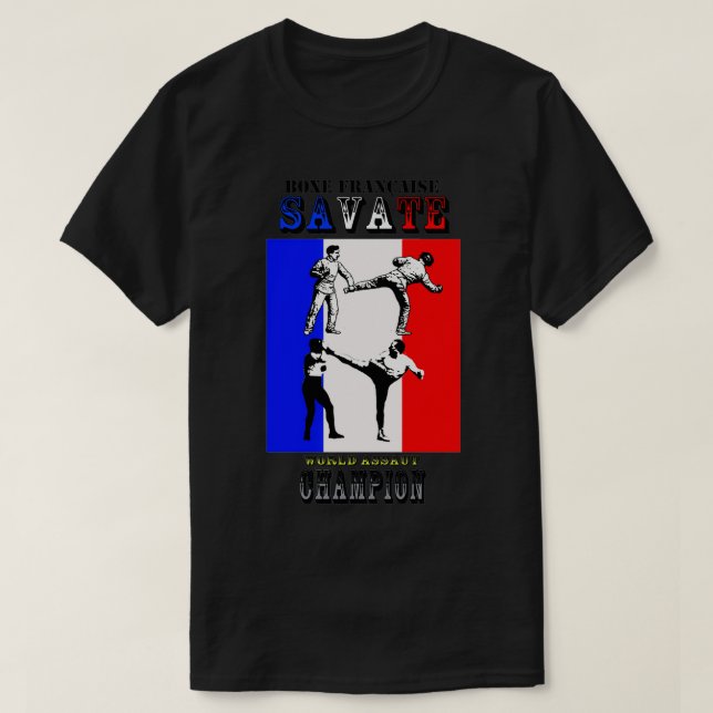 T-shirt Savate Boxe Francaise Français Kickboxing Assaut W (Design devant)