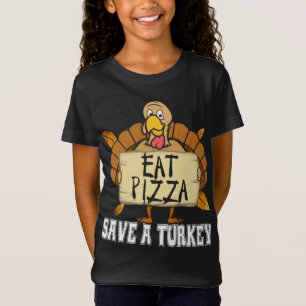 T-Shirt Save A Turkey Eat Pizza - Drôle Amant Pizza Merci