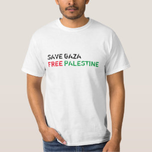 T-shirt Save Gaza Free Palestine noir rouge blanc
