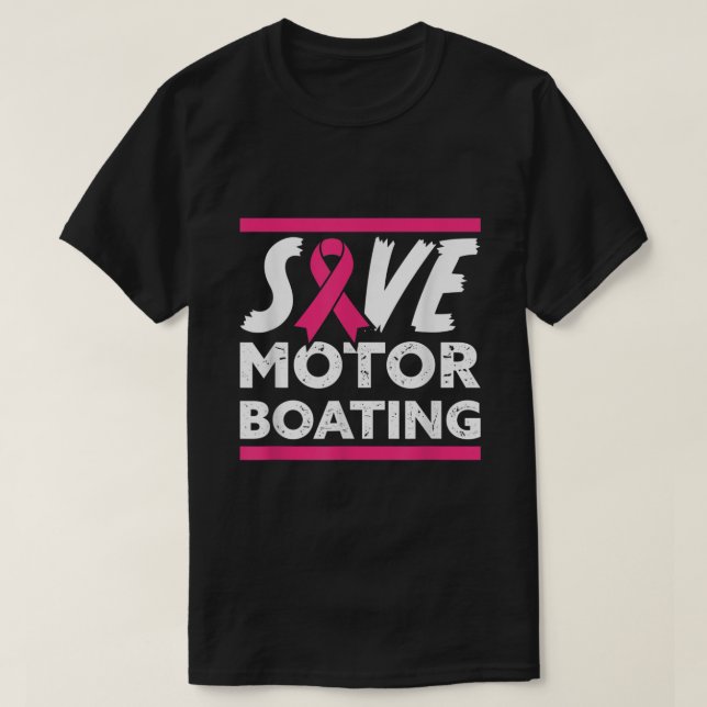 T-shirt Save Motorboy Funny Breast Cancer Awareness (Design devant)