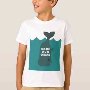 T-shirt Save Our Oceans De l'environnement Art Whale Kids