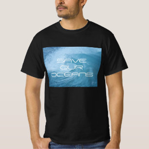 T-SHIRT SAVE OUR OCEANS WAVE SURF TEE SHIRT