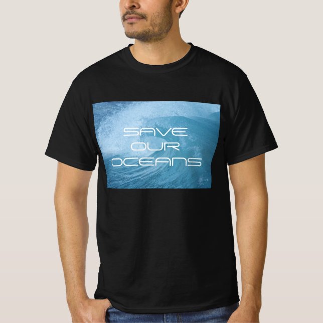 T-SHIRT SAVE OUR OCEANS WAVE SURF TEE SHIRT (Devant)