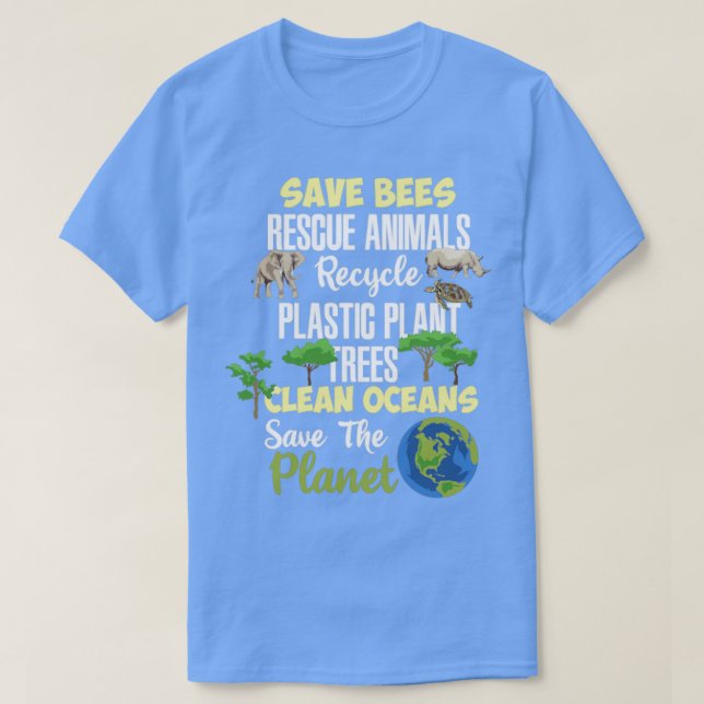 T-shirt Save Planet Earth Oceans World Don (Design devant)
