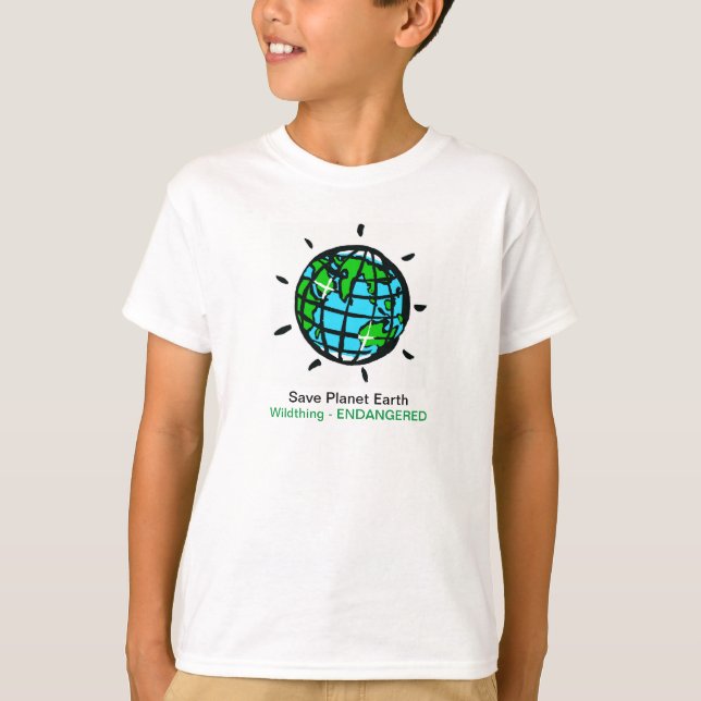 T-shirt Save Planet Earth - Wildthing - Conservation - (Devant)