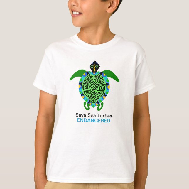 T-shirt Save Sea TURTLES - Graphique animal en voie de dis (Devant)