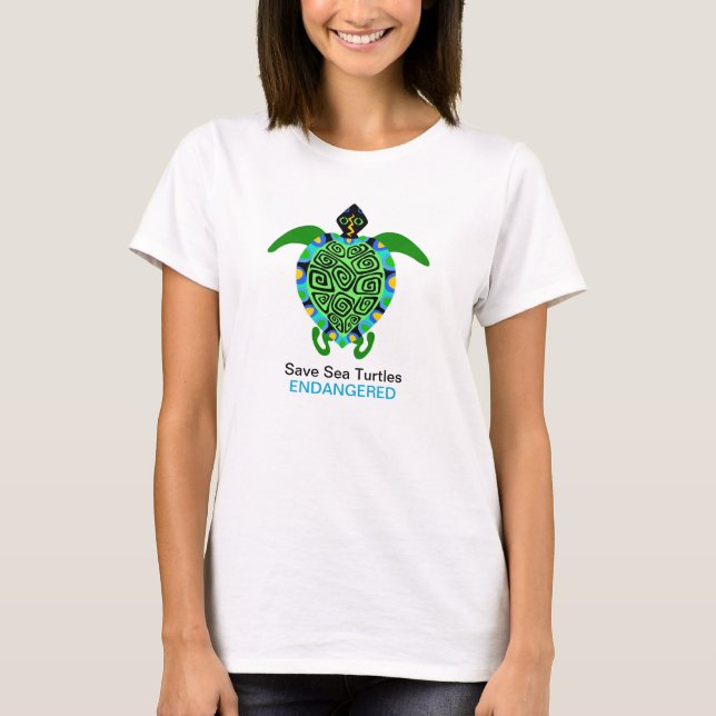 T-shirt Save Sea TURTLES - Graphique animal en voie de dis (Devant)