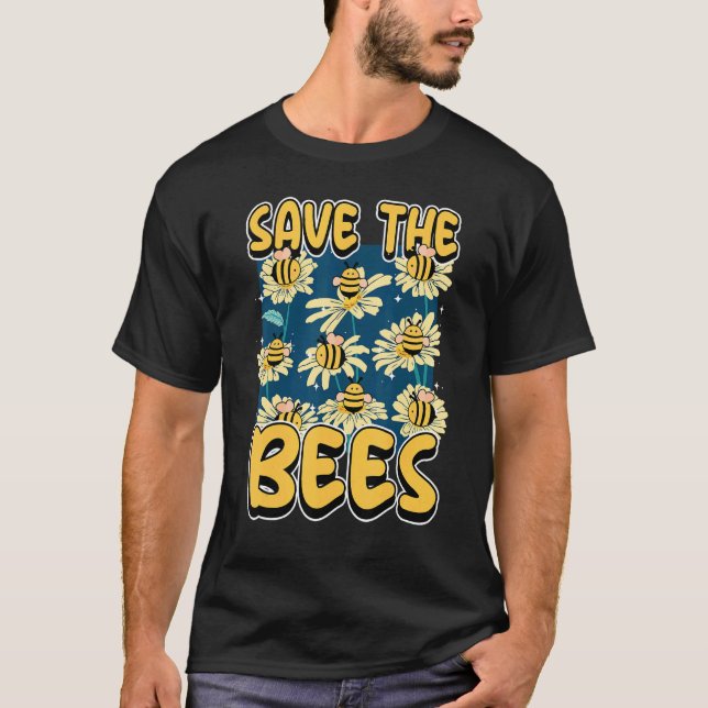 T-shirt Save the bees Beekeeper cute honey bee costume whi (Devant)