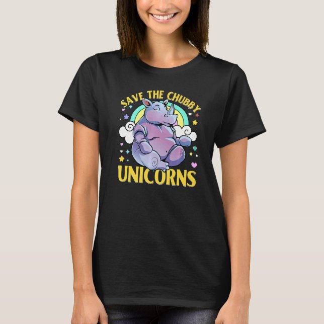 T-shirt Save The Chubby Unicorn (Devant)