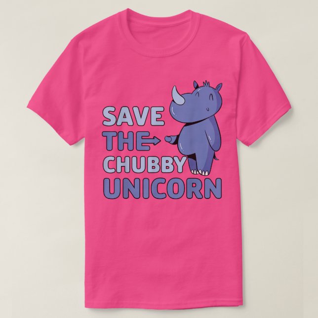 T-shirt Save the Chubby Unicorn  (Design devant)