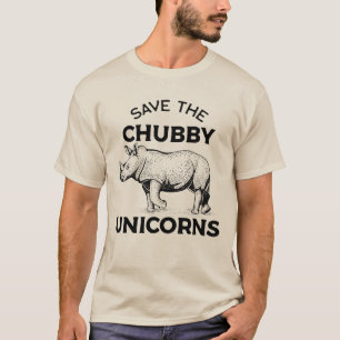 T-shirt Save the Chubby Unicorn - Funny Rhino Conservation