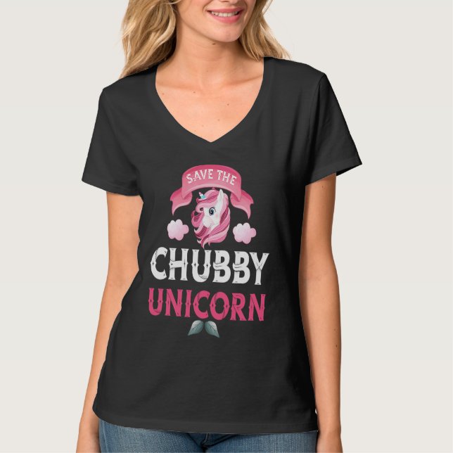 T-shirt Save the Chubby Unicorn Girl (Devant)
