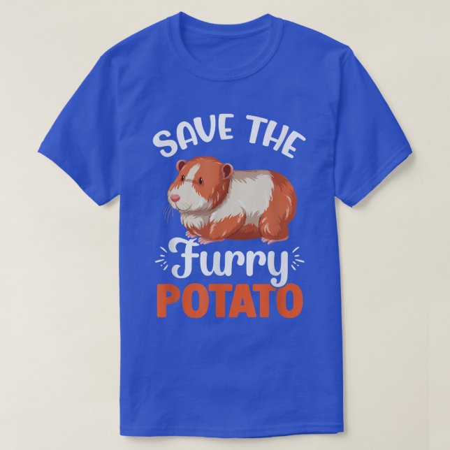 T-shirt Save The Furry Potato Guinea Pig Animal  (Design devant)