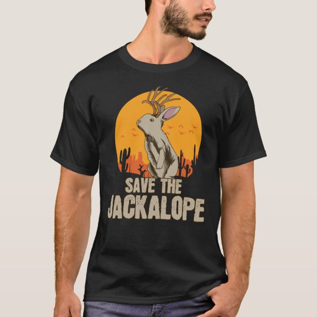 T-shirt Save The Jackalope Mythical Mystical Creature Clas (Devant)