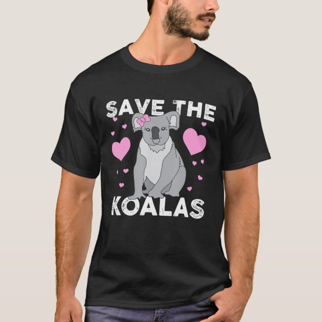 T-shirt Save The Koalas Funny Cute Animal (Devant)