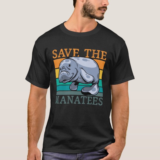 T-shirt Save The Manatees Sea Cow Trichechidae Manatees Re (Devant)
