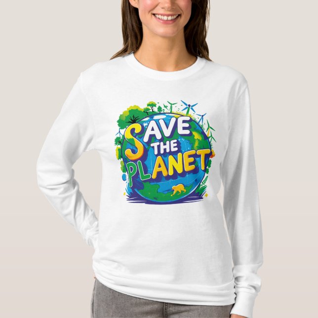 T-shirt save the planet (Devant)