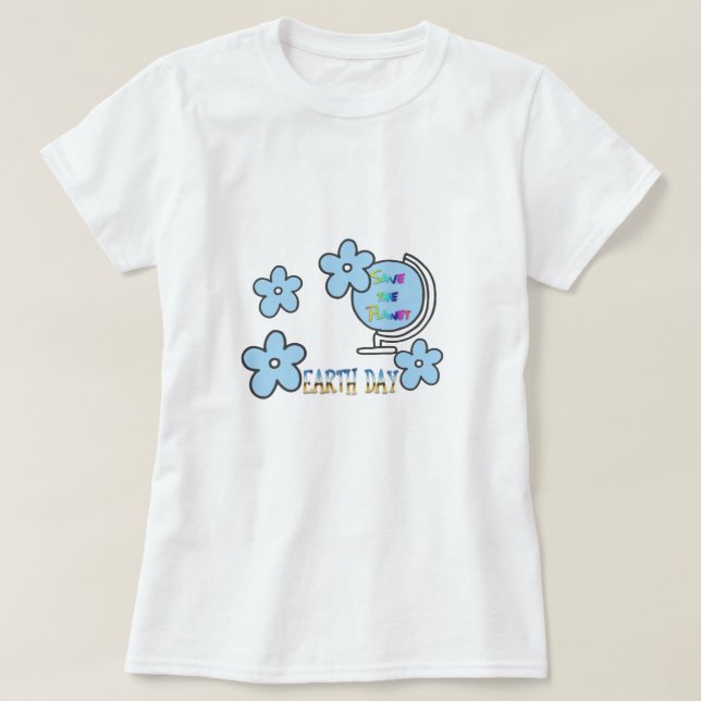 T-shirt Save the Planet Jour des terres Globe (Design devant)